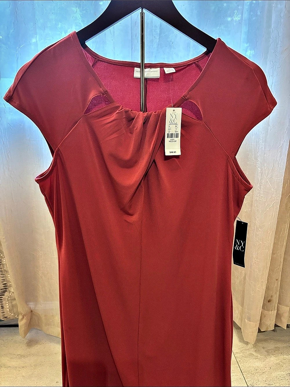 NY&C Maxi Dress in Red Medium NWT